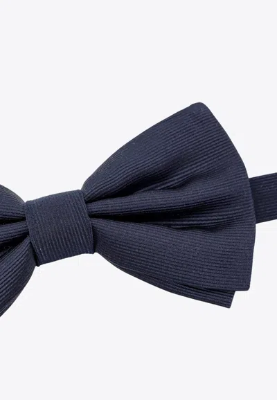 Shop Dolce & Gabbana Adjustable Silk Bow Tie In Blue