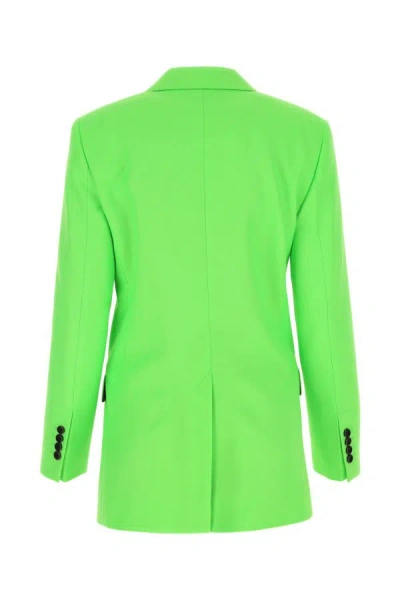 Shop Ami Alexandre Mattiussi Ami Woman Fluo Green Wool And Acrylic Blazer