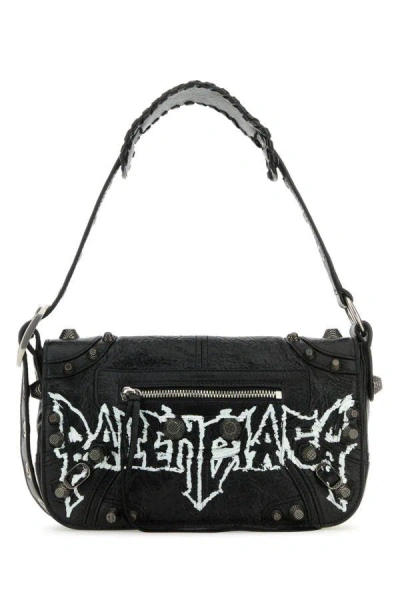 Shop Balenciaga Man Black Leather Le Cagole Xs Diy Metal Crossbody Bag