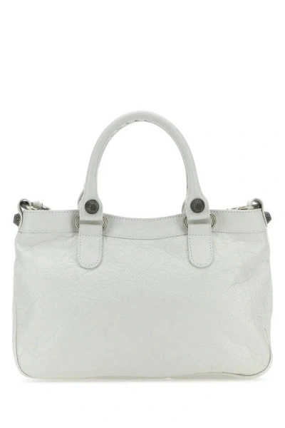 Shop Balenciaga Woman White Nappa Leather Neo Cagole Tote M Handbag