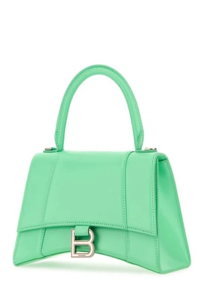 Balenciaga Mint Green Leather Small Hourglass Handbag In Green