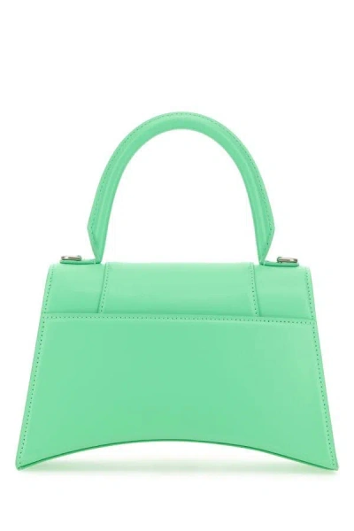 Balenciaga Mint Green Leather Small Hourglass Handbag In Green