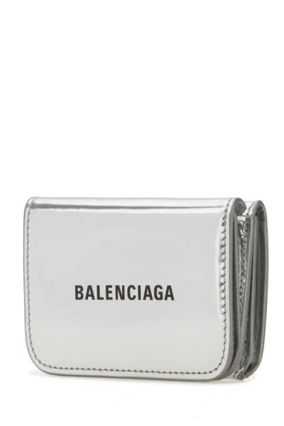 Shop Balenciaga Woman Silver Leather Wallet