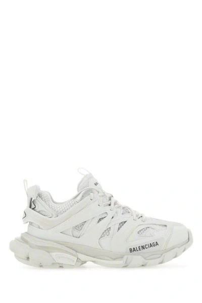 Shop Balenciaga Woman White Mesh And Rubber Track Sneakers