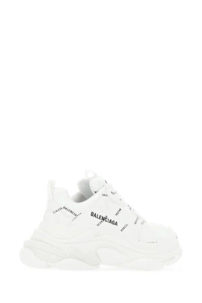 Shop Balenciaga Woman White Synthetic Leather Triple S Sneakers