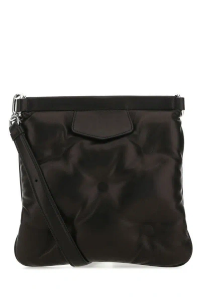 Shop Maison Margiela Man Black Nappa Leather Glam Slam Crossbody Bag