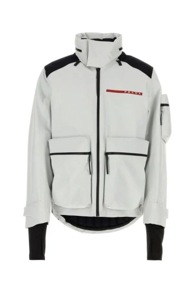 Shop Prada Man Ice Polyester Ski Jacket In White