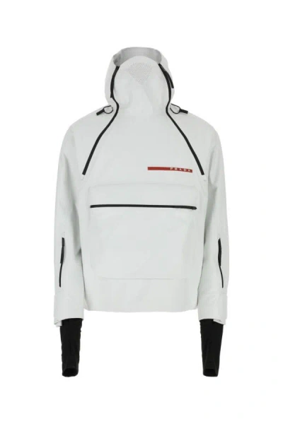 Shop Prada Man White Polyester Ski Jacket