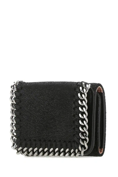 Stella Mccartney Woman Black Shaggy Deer Wallet In Black