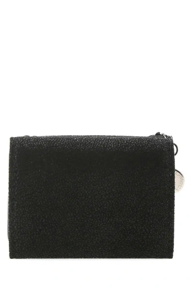 Stella Mccartney Woman Black Shaggy Deer Wallet In Black