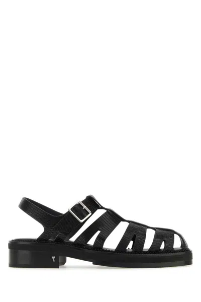 Shop Ami Alexandre Mattiussi Ami Sandals In Black