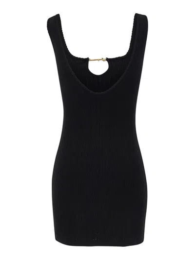 Shop Jacquemus Black 'la Mini Robe Sierra' Dress In Black Viscose Woman