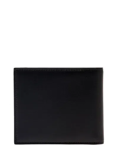 Dolce & Gabbana Dolce&gabbana Black Leather Bi Fold Wallet With Logo In Blue
