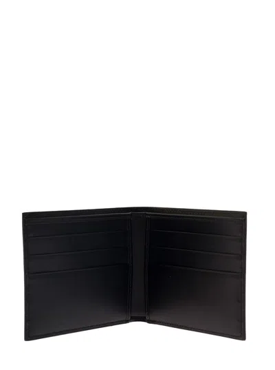 Dolce & Gabbana Dolce&gabbana Black Leather Bi Fold Wallet With Logo In Blue