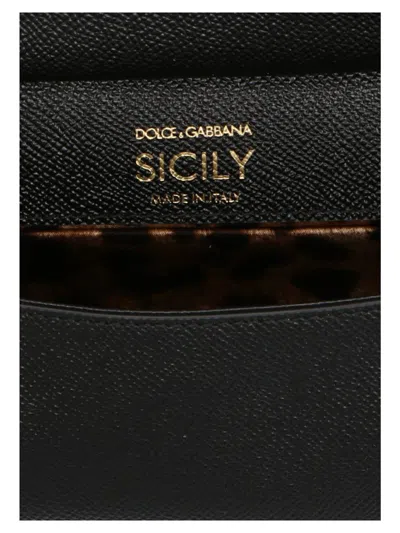 Shop Dolce & Gabbana 'sicily' Small Handbag In Black