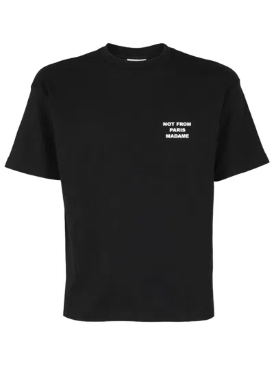 Shop Drôle De Monsieur The Slogan T-shirts In Black