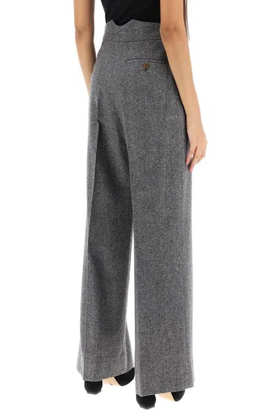 Shop Vivienne Westwood Lauren Trousers In Donegal Tweed In Bianco