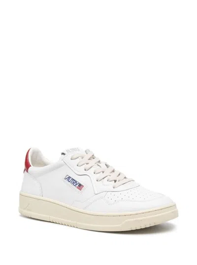 Shop Autry Low White And Red Leather  Sneakers  Man