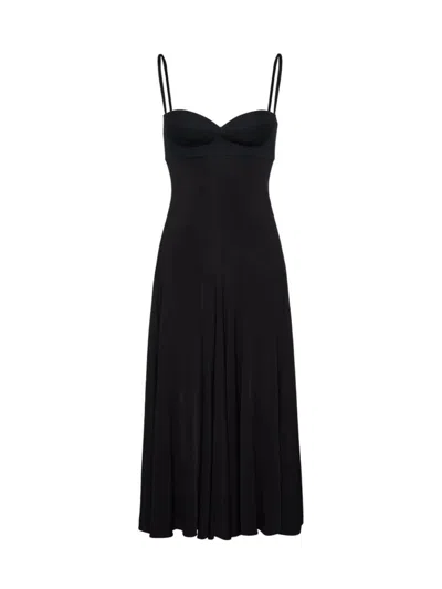 Shop Magda Butrym Rose Heart Midi Dress In Black