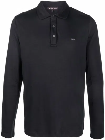Shop Michael Kors Ls Sleek Mk Polo Clothing In Black