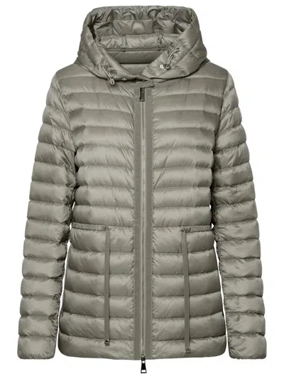 Shop Moncler Raie' Light Grey Nylon Down Jacket