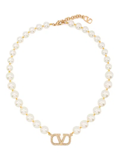 Shop Valentino Gold-tone Vlogo Signature Necklace