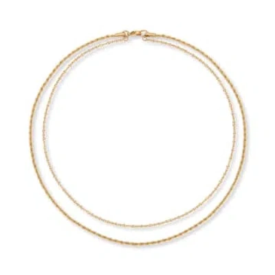 Shop A Weathered Penny Layered Chain Necklace Gold