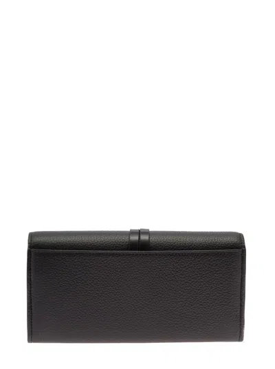 Shop Chloé Tri-fold Alphabet Black Leather Wallet Woman