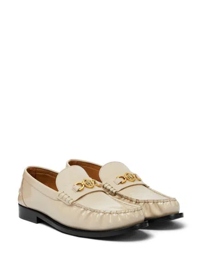 Versace Medusa '95 Leather Loafers In Light Sand/gold