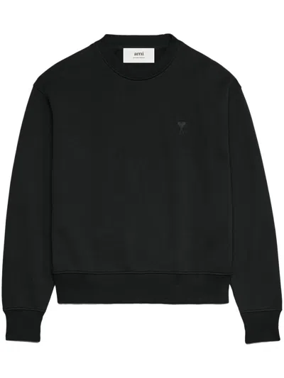 Shop Ami Alexandre Mattiussi Black Ami De Coeur Cotton Sweatshirt In Schwarz