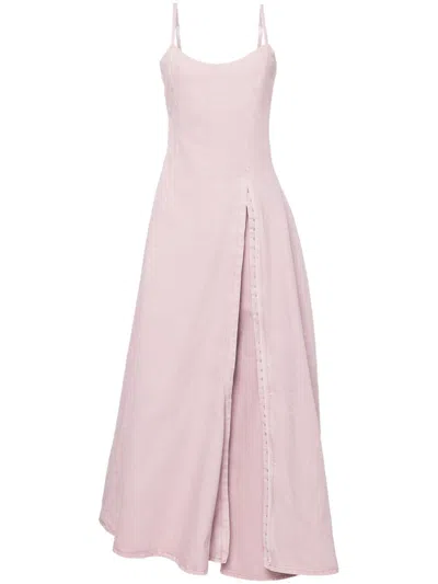 Shop Y/project Pink Organic-cotton Denim Maxi Dress In Rosa