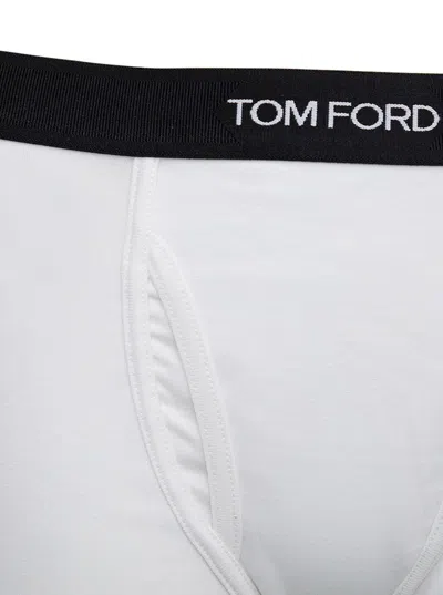 Shop Tom Ford White Cotton Boxer With Logo