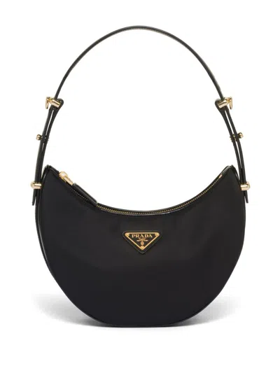 Shop Prada Black Arqué Re-nylon Shoulder Bag