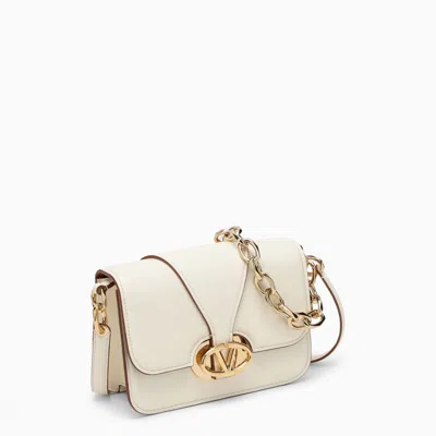 Shop Valentino Garavani Small Shoulder Bag Vlogo O'clock Ivory In White