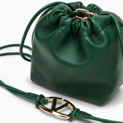 Shop Valentino Garavani Vlogo Pouf Amazon Green Mini Bucket Bag