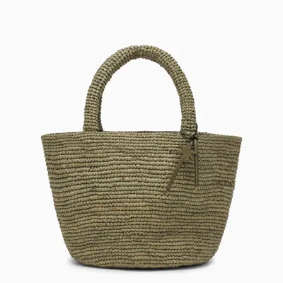 Shop Manebi Manebí | Green Raffia Medium Bag