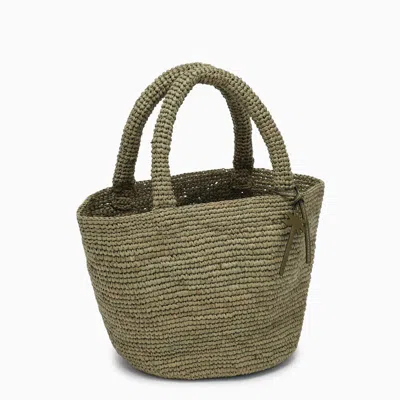 Shop Manebi Manebí | Green Raffia Medium Bag