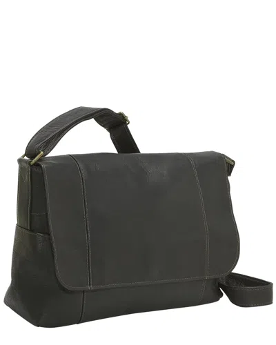 Shop Le Donne Flap Over Leather Shoulder Bag In Black