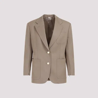 Gucci Single-breasted Wool Blazer In Brown