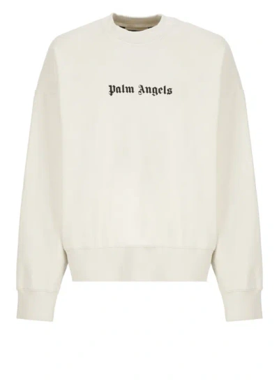 Shop Palm Angels Sweatshirt With Logo In Neutrals