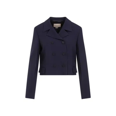 Shop Gucci Cosmo Blue Mohair Jacket