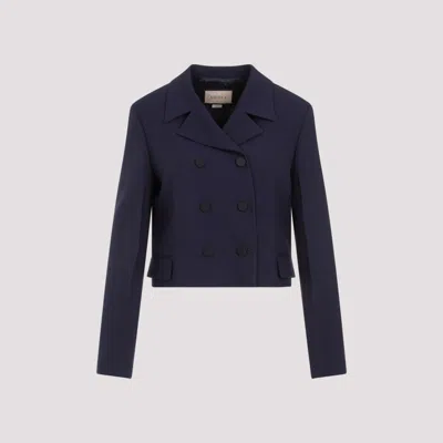 Shop Gucci Cosmo Blue Mohair Jacket