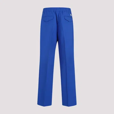 Shop Gucci Straight Electric Blue Cotton Pants