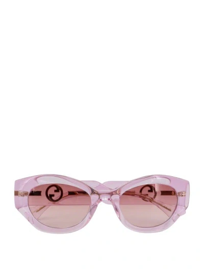 Shop Gucci Acetate Sunglasses In Pink