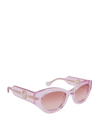 Shop Gucci Acetate Sunglasses In Pink
