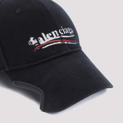 Shop Balenciaga Black Cotton Political Stencil Hat