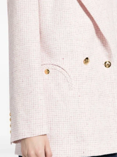 Shop Blazé Milano Houndstooth Pattern Jackets In Pink