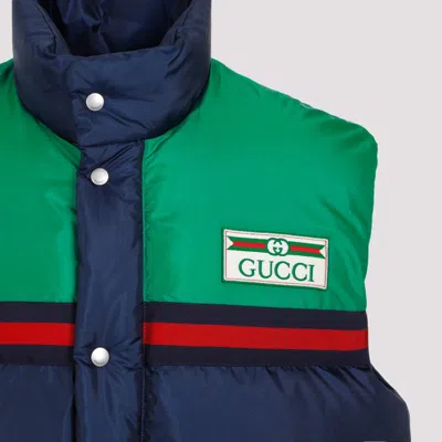 Shop Gucci Midnight Sky Blue Padded Vest