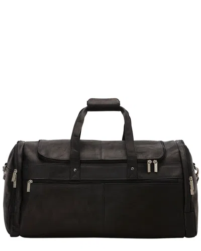 Shop Le Donne 22 Voyager Leather Duffel Bag In Black