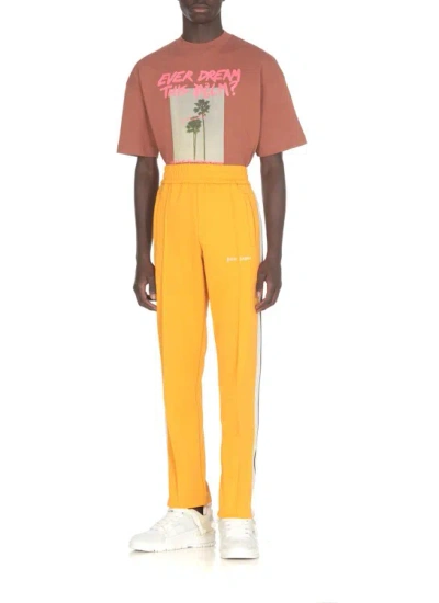 Shop Palm Angels Pants With Logo In Orange